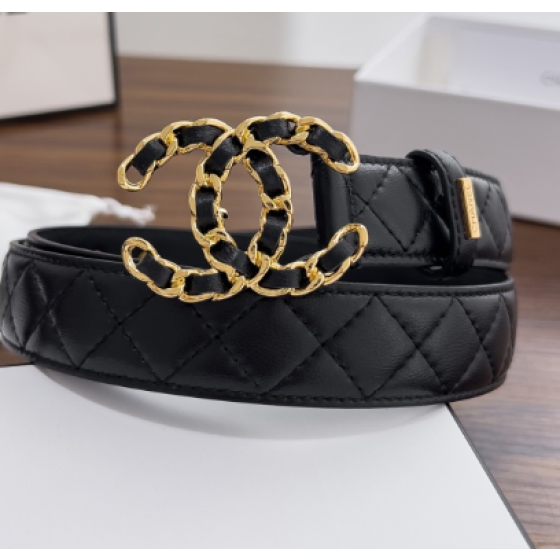 Chanel chain buckle women's belt